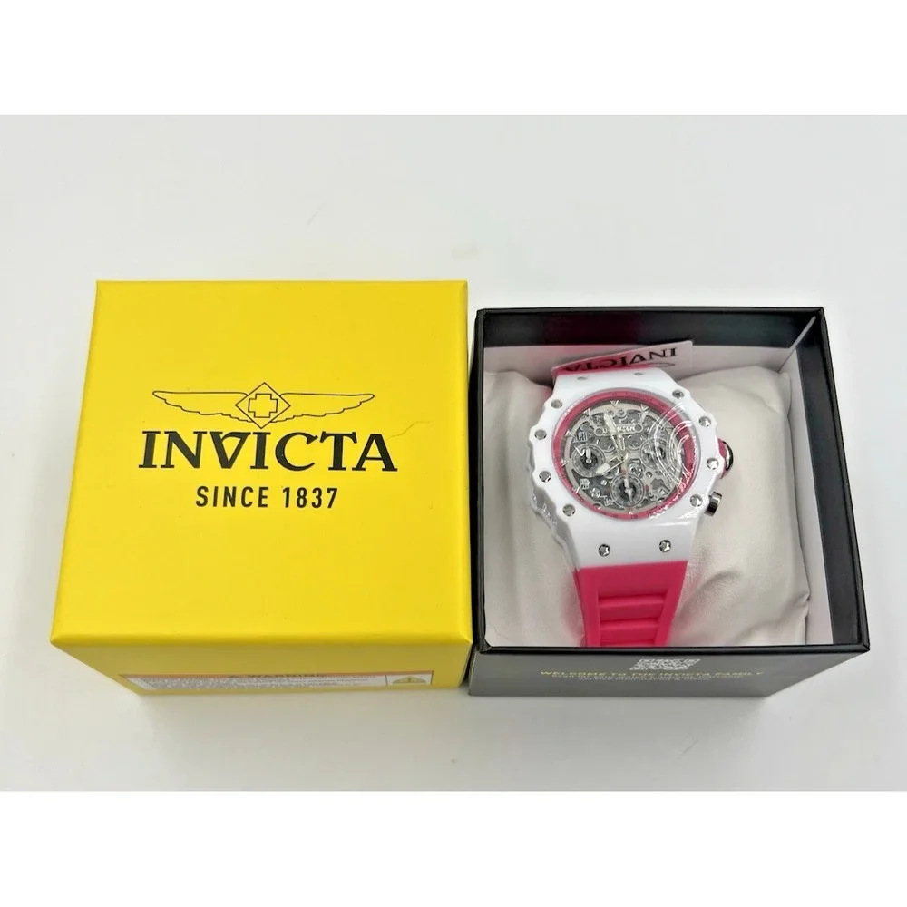 Invicta Racing Valyron Women's Watch 41mm Pink & White (69620) New in Box
